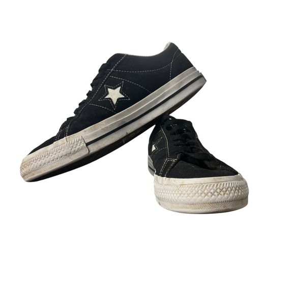 Converse One Star Suede Black Low Top Sneakers Men's 8.5 Women's 10 - Picture 4 of 11